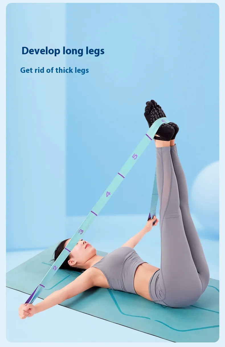 étirement jambes avec sangle d'étirement